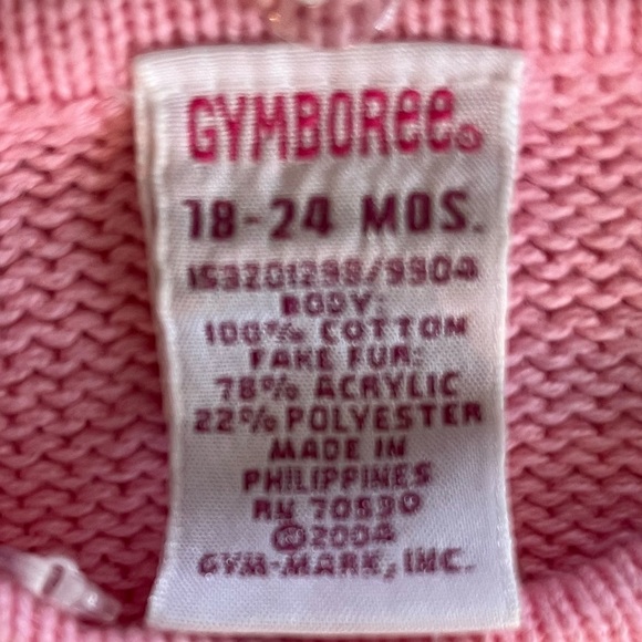 Vintage Gymboree NWT Pink Knit Sweater  Detachable Collar 18-24M Giraffe Club - Picture 12 of 12